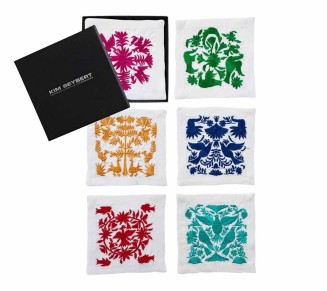 Otomi Cocktail Napkins in Multi, Set of 6 in a Gift Box