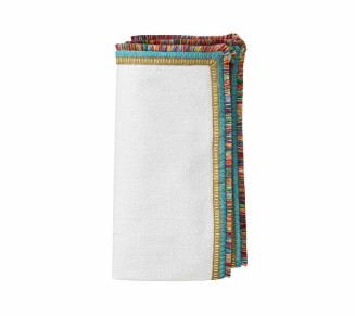 Spectrum Napkin in White & Multi, Set of 4