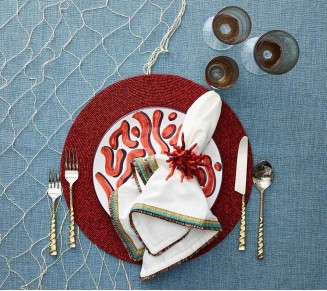 Spectrum Napkin in White & Multi, Set of 4