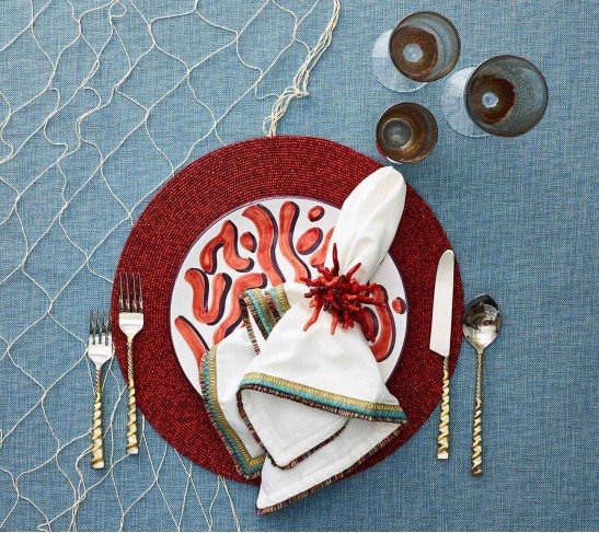 Spectrum Napkin in White & Multi, Set of 4