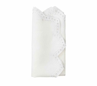 Tapestry Napkin in White, Set of 4