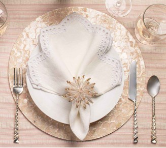 Tapestry Napkin in White, Set of 4