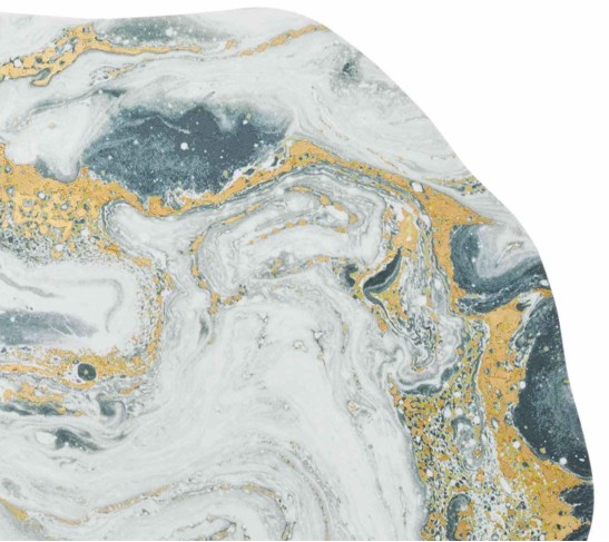Cosmos Placemat in Ivory, Gold & Silver, Set of 4