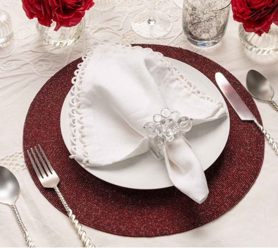 Confetti Placemat in Red, Set of 4