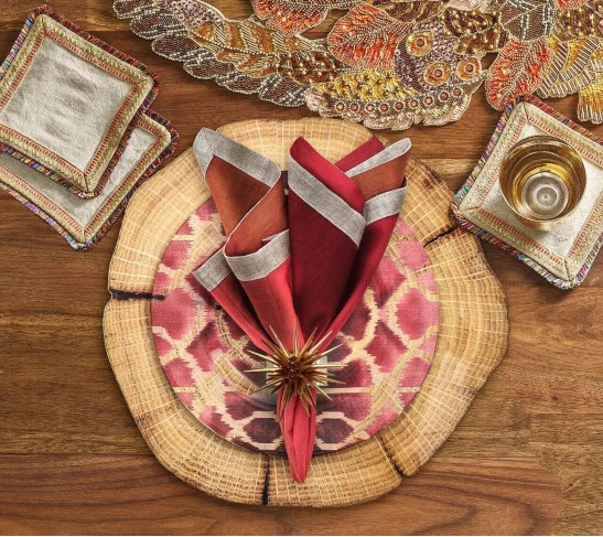 Woodland Placemat in Natural & Brown, Set of 4