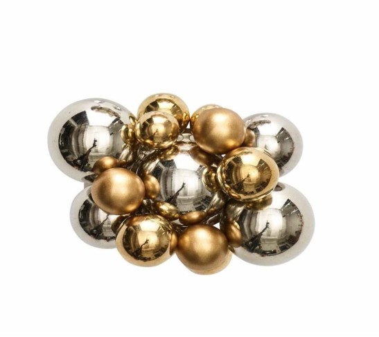 Bauble Napkin Ring in Gold & Silver, Set of 4