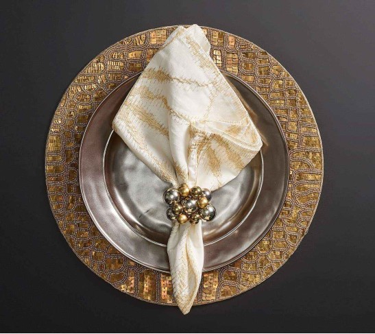 Bauble Napkin Ring in Gold & Silver, Set of 4
