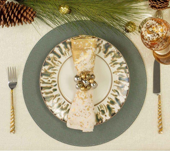 Bauble Napkin Ring in Gold & Silver, Set of 4