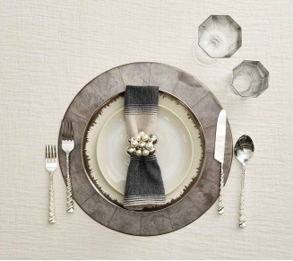 Bauble Napkin Ring in Pearl & Silver, Set of 4