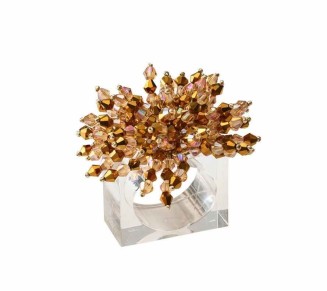 Brilliant Napkin Ring in Gold, Set of 4