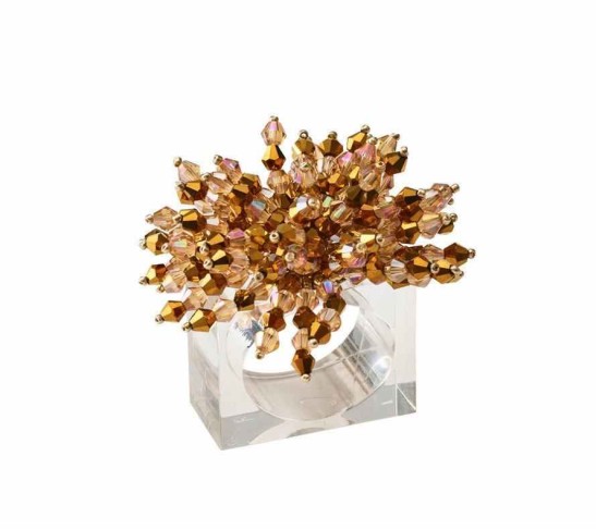 Brilliant Napkin Ring in Gold, Set of 4