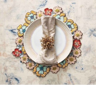 Brilliant Napkin Ring in Gold, Set of 4