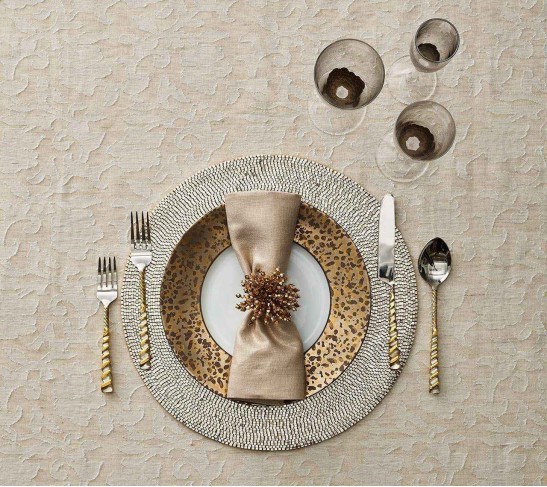 Brilliant Napkin Ring in Gold, Set of 4