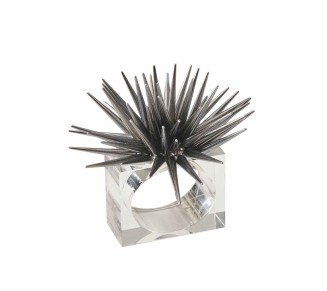 Astrid Napkin Ring in Gunmetal, Set of 4