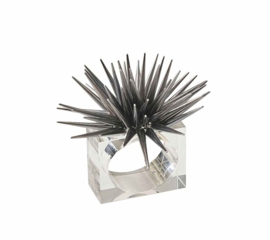Astrid Napkin Ring in Gunmetal, Set of 4