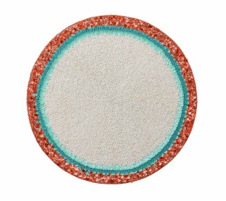 Amalfi Placemat in White, Turquoise & Coral, Set of 4