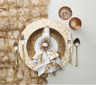 Byzantine Placemat in Ivory & Gold, Set of 4