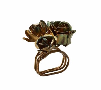 Bouquet Napkin Ring in Gold, Set of 4