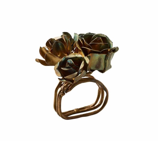 Bouquet Napkin Ring in Gold, Set of 4