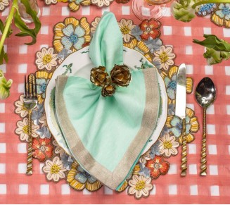 Bouquet Napkin Ring in Gold, Set of 4