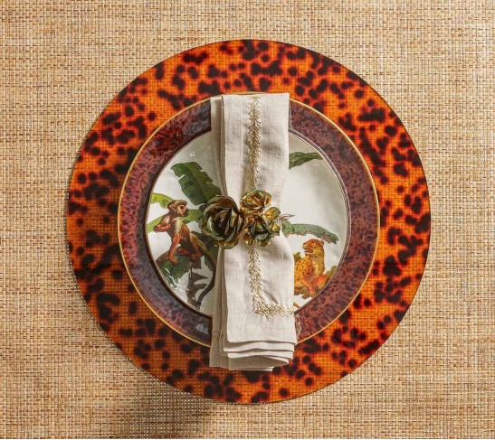Bouquet Napkin Ring in Gold, Set of 4