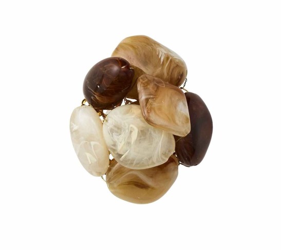 Sea Stone Napkin Ring in Beige, Set of 4