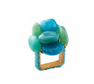Sea Stone Napkin Ring in Seafoam, Set of 4