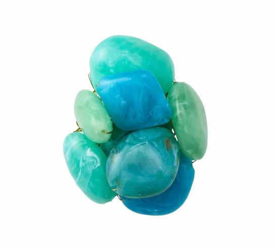 Sea Stone Napkin Ring in Seafoam, Set of 4