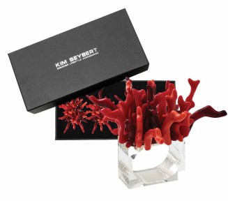 Amalfi Napkin Ring in Coral, Set of 4 in a Gift Box