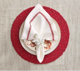 Amalfi Napkin Ring in White, Set of 4 in a Gift Box
