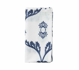 Wisteria Napkin in White & Navy, Set of 4