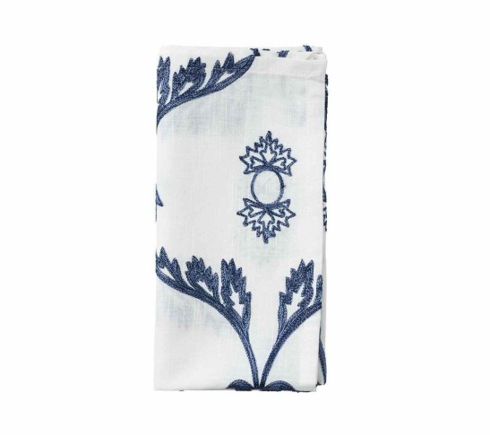 Wisteria Napkin in White & Navy, Set of 4