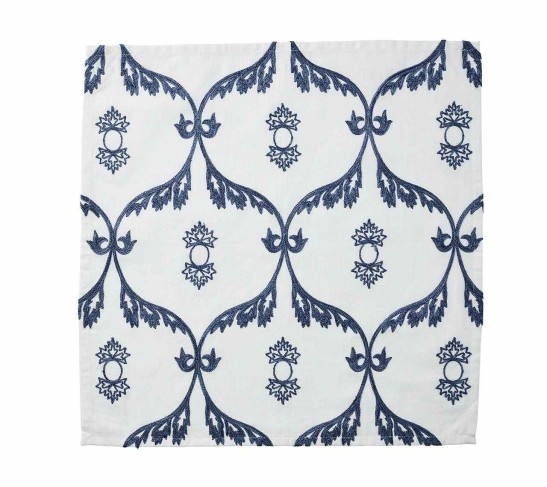Wisteria Napkin in White & Navy, Set of 4