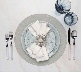 Shagreen Placemat in Elephant, Set of 4