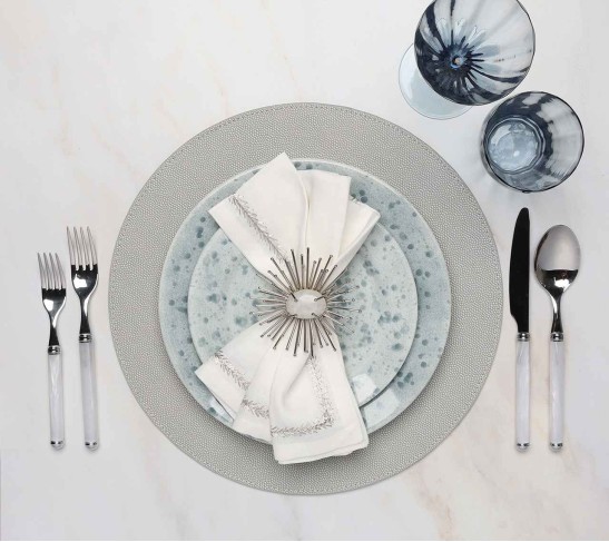 Shagreen Placemat in Elephant, Set of 4