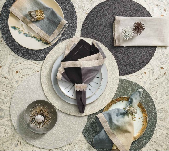 Shagreen Placemat in Elephant, Set of 4