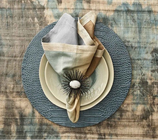 Croco Placemat in Cadet, Set of 4