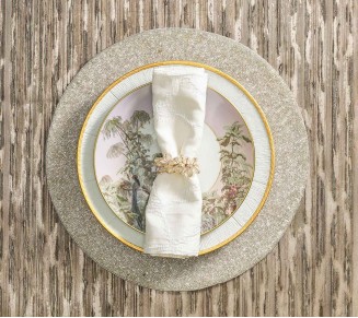 Vermicelli Placemat in Silver & Crystal, Set of 4
