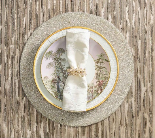 Vermicelli Placemat in Silver & Crystal, Set of 4