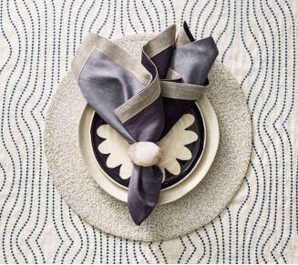 Dip Dye Napkin in Gray & Black, Set of 4