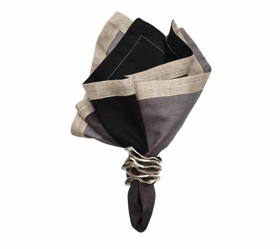 Dip Dye Napkin in Gray & Black, Set of 4