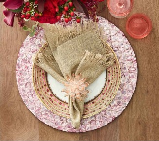 Fringe Napkin in Natural & Silver, Set of 4