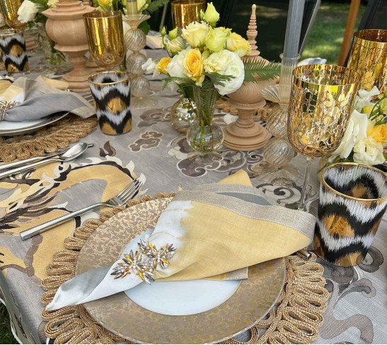 Solstice Napkin in Gray & Beige, Set of 4