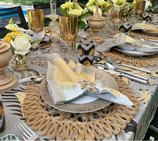 Solstice Napkin in Gray & Beige, Set of 4
