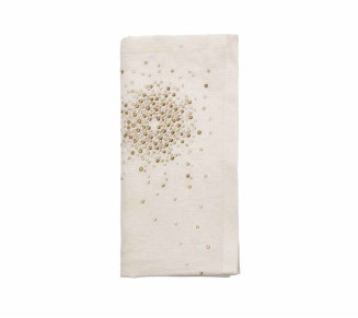 Starburst Napkin in White, Gold & Silver, Set of 4