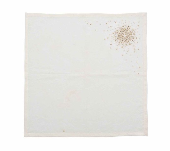 Starburst Napkin in White, Gold & Silver, Set of 4