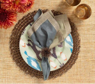 Spoke Napkin Ring in Taupe, Set of 4