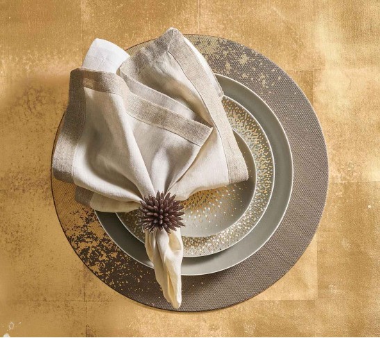 Spoke Napkin Ring in Taupe, Set of 4