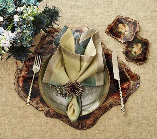 Spoke Napkin Ring in Taupe, Set of 4