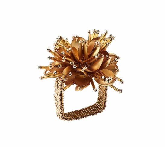Starburst Napkin Ring in Gold, Set of 4